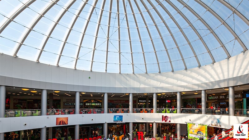 Tấm nhựa ETFE làm mái che trung tâm thương mại