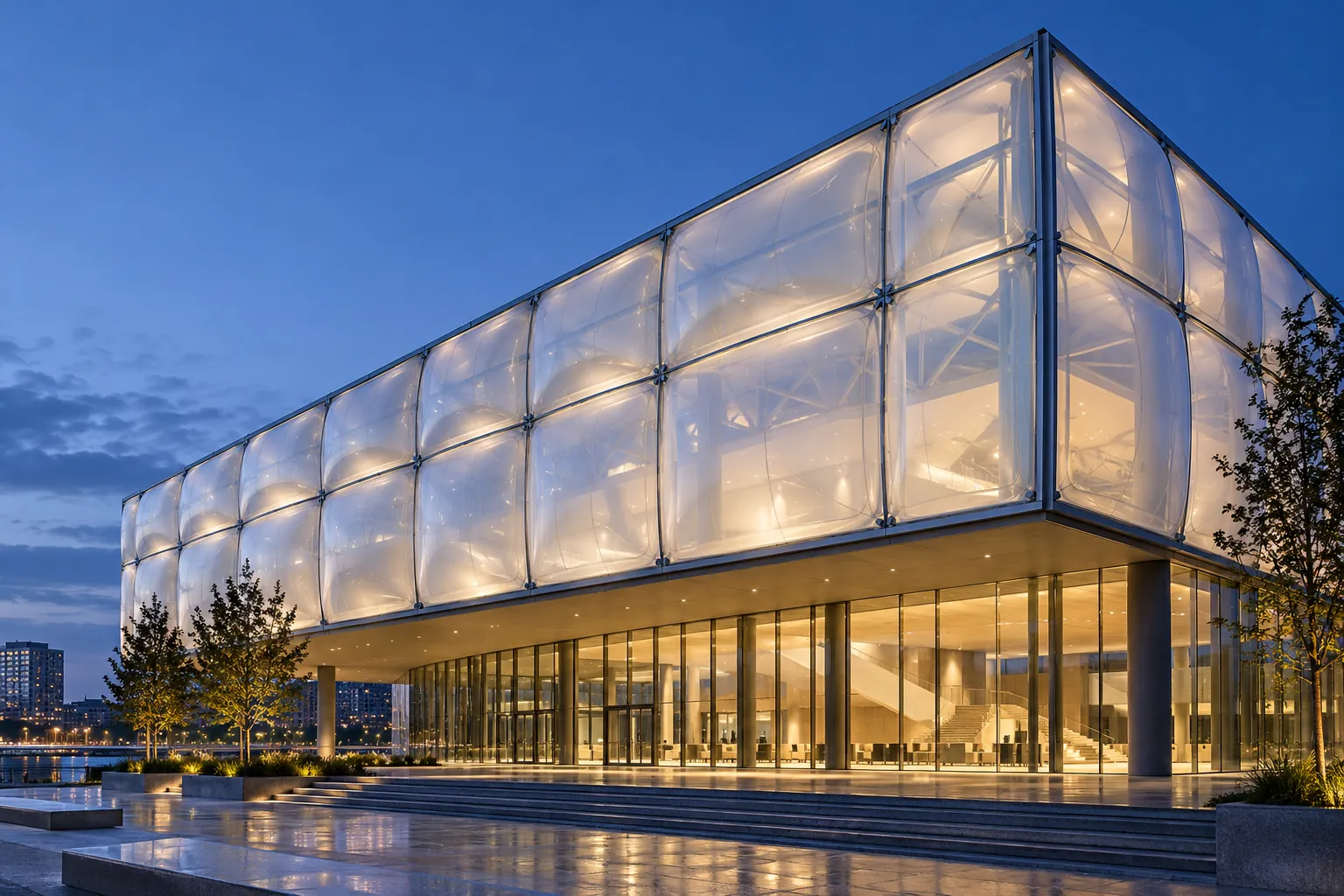 Mặt dựng ETFE: Hệ đệm khí và màng đơn lớp cho lớp vỏ công trình Mặt dựng ETFE: Hệ đệm khí và màng đơn lớp cho lớp vỏ công trình